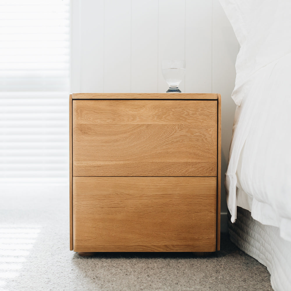 Cube Bedside Natural Oak