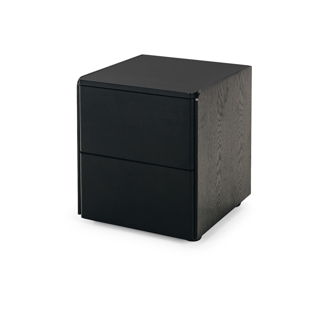 Cube Bedside Black Oak