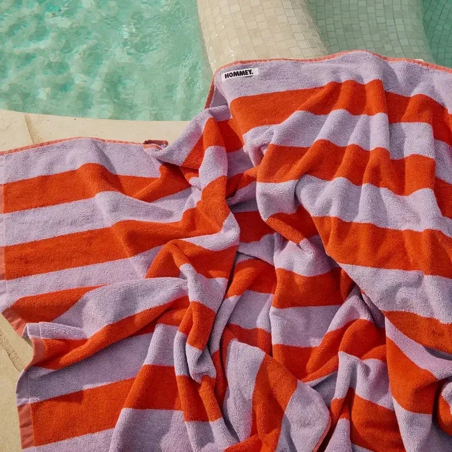 Beach/Bath Towel - Grapefruit Stripes