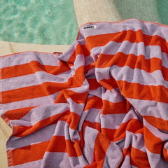 Beach/Bath Towel - Grapefruit Stripes