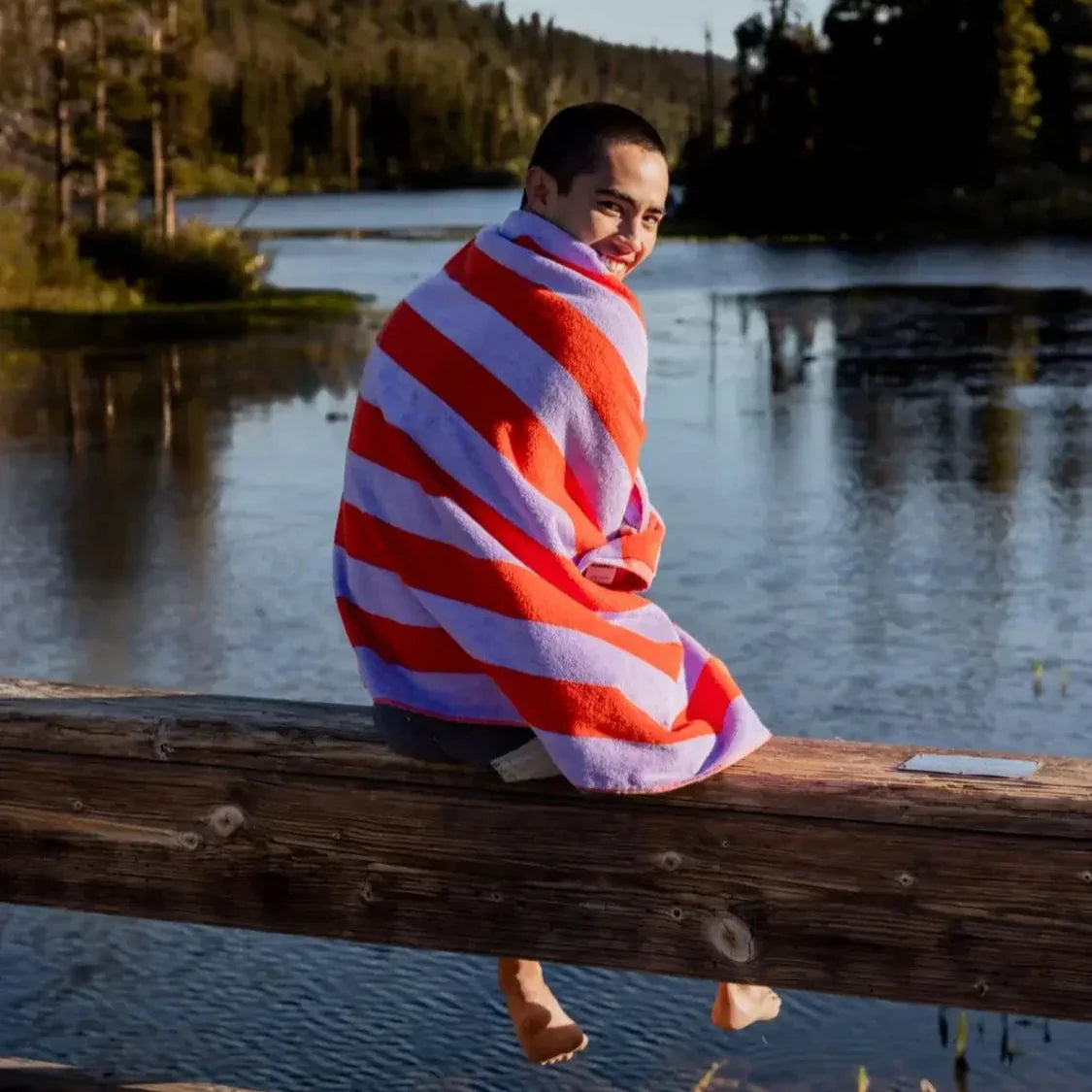 Beach/Bath Towel - Grapefruit Stripes