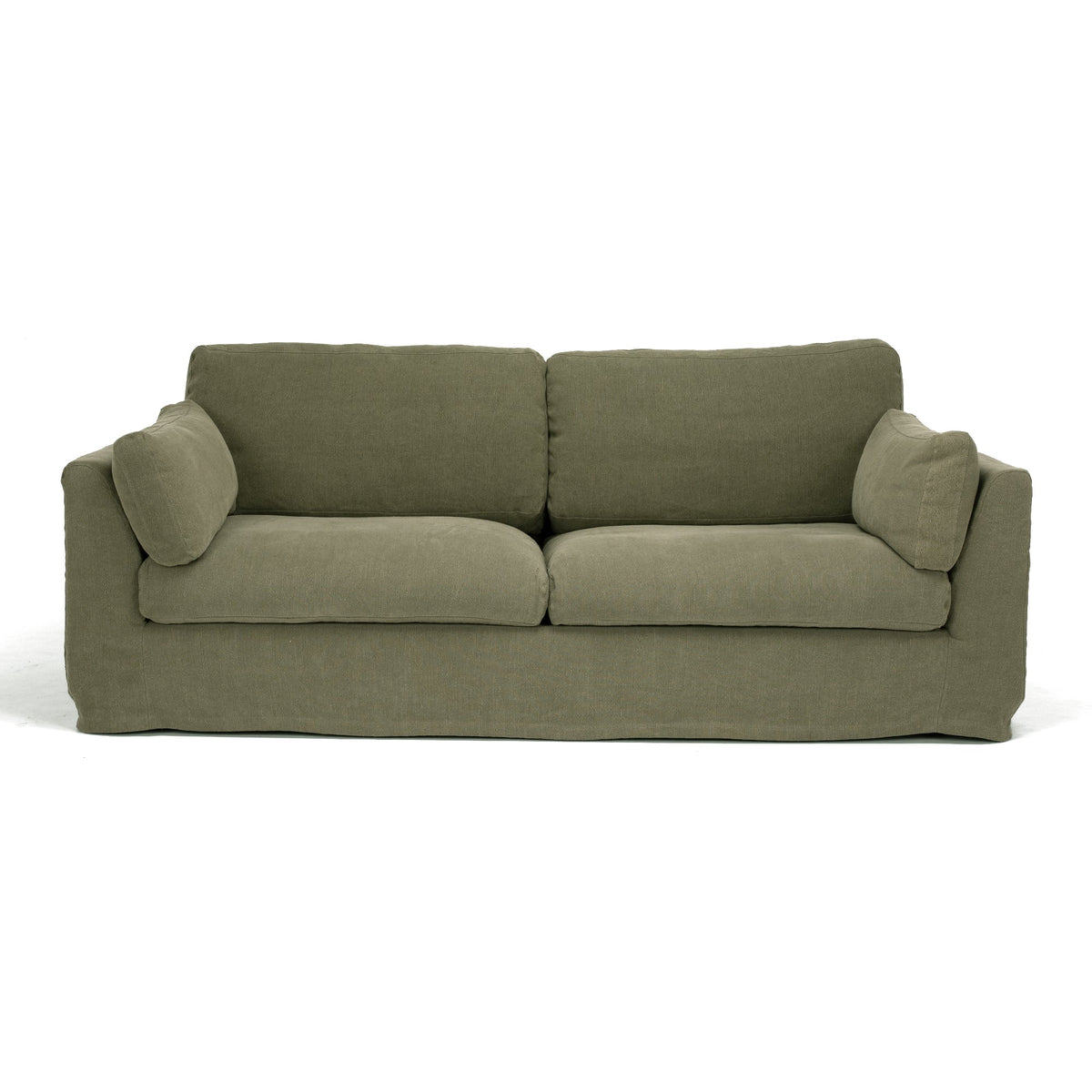 Carson Slipcover 3 Seater Sofa - Khaki