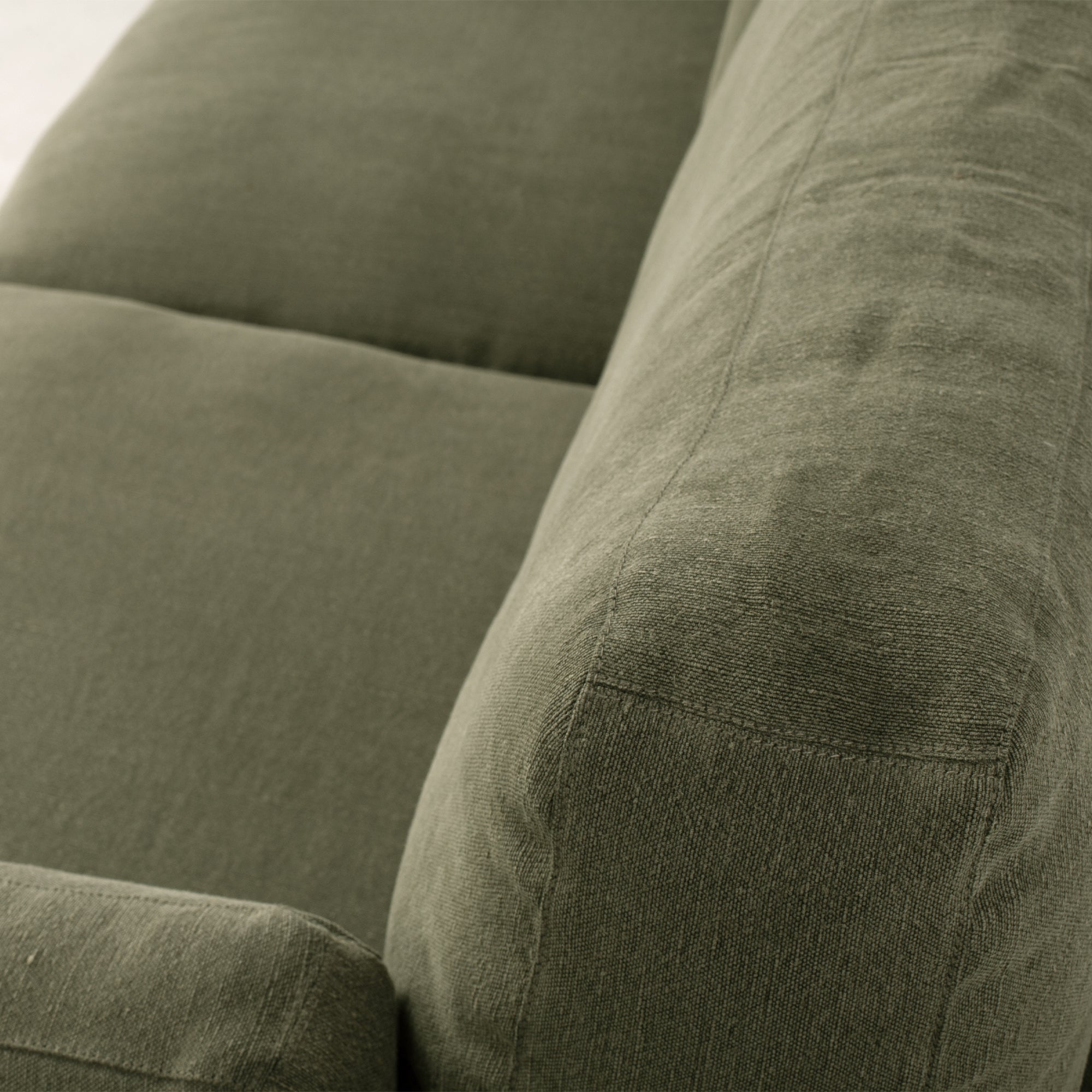 Carson Slipcover 3 Seater Sofa - Khaki