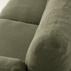 Carson Slipcover 3 Seater Sofa - Khaki
