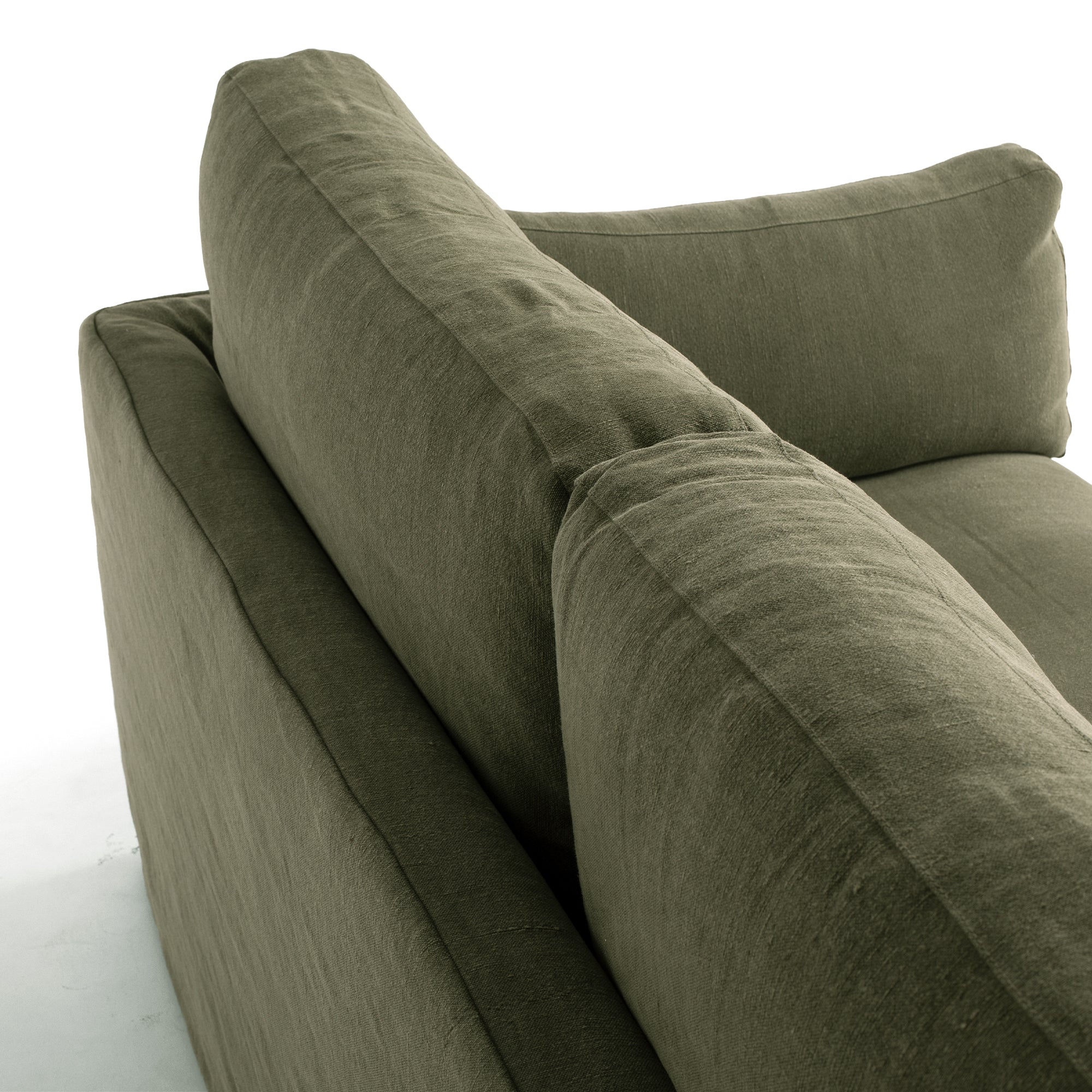 Carson Slipcover 3 Seater Sofa - Khaki