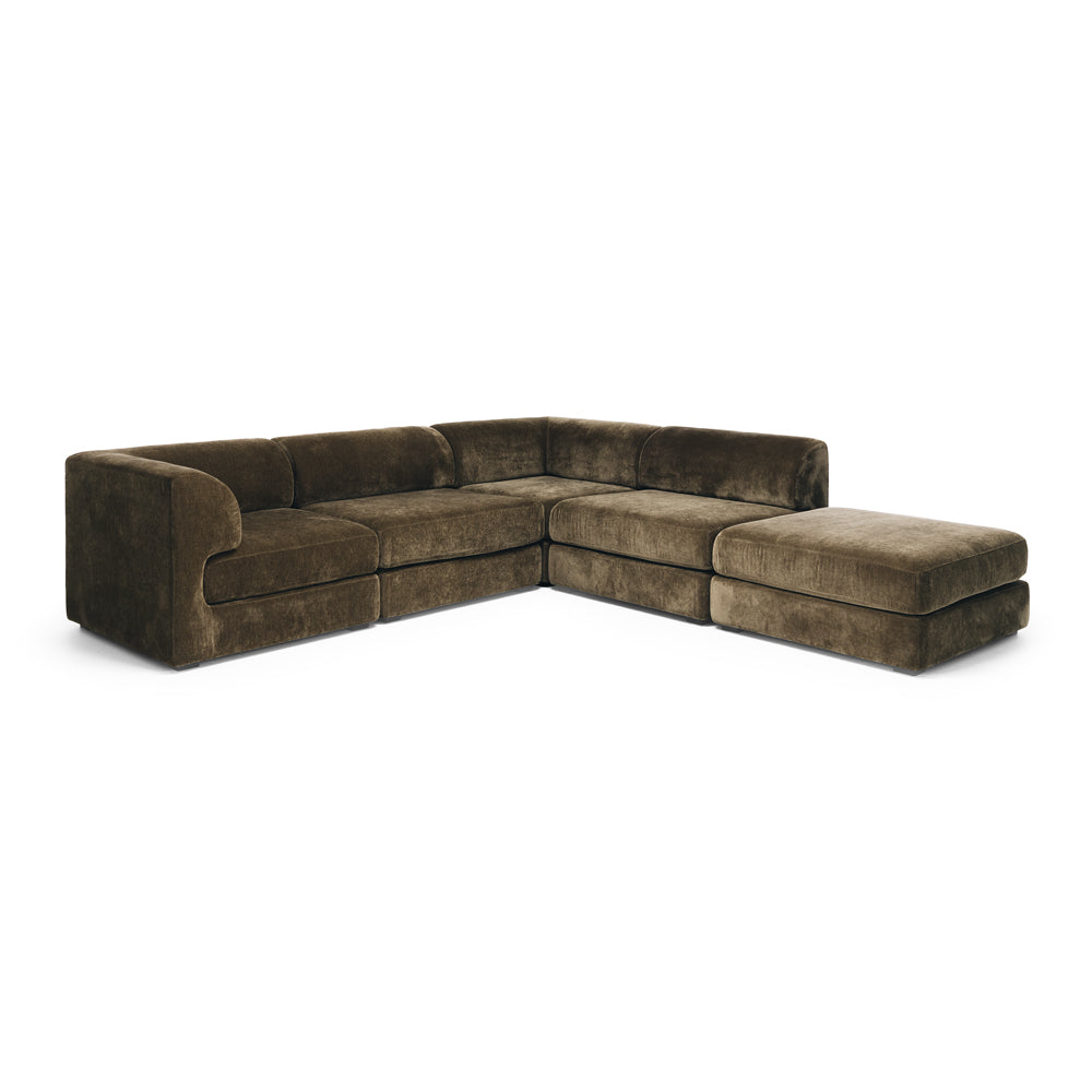 Harmony 4 Seater Modular Corner Chaise RHF - Olive