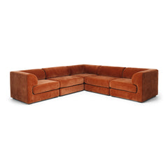 Harmony 5 Seater Modular Corner Sofa - Rust