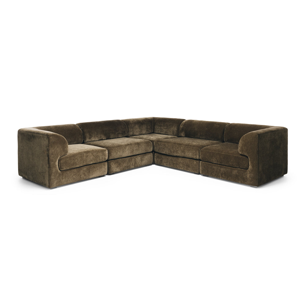 Harmony 5 Seater Modular Corner Sofa - Olive