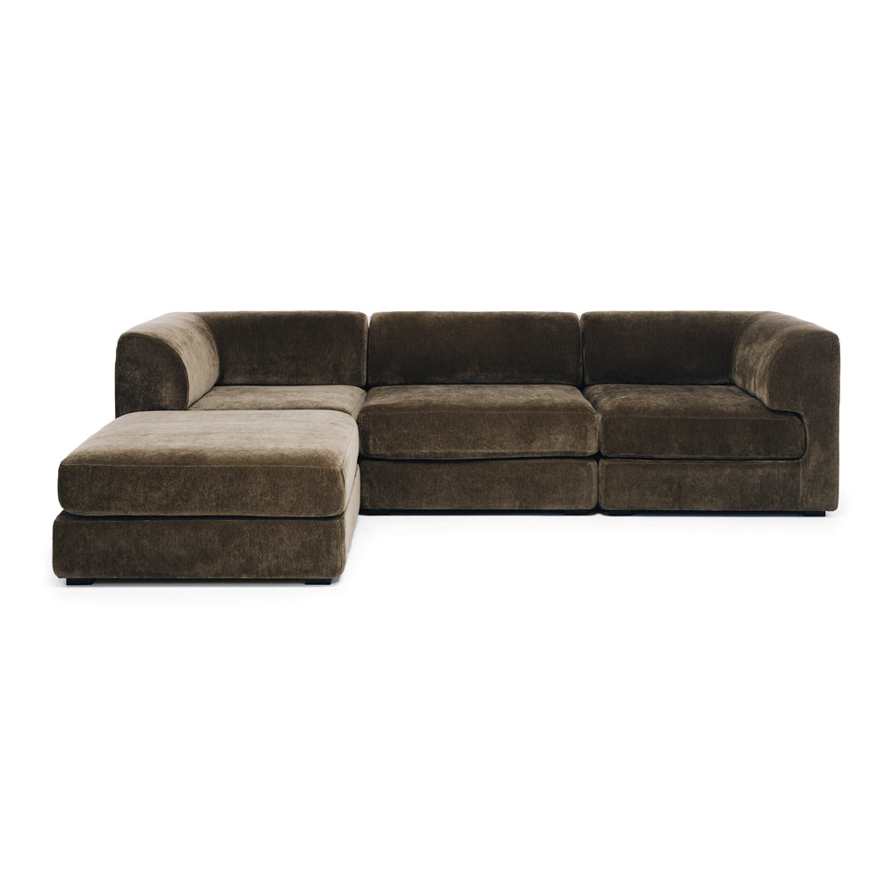 Harmony 3 Seater Modular Chaise Sofa - Olive