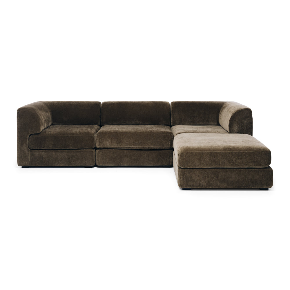 Harmony 3 Seater Modular Chaise Sofa - Olive