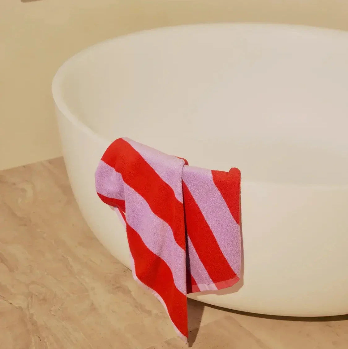 Hand Towel - Grapefruit Stripes