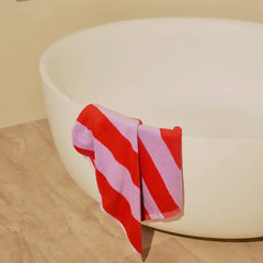 Hand Towel - Grapefruit Stripes