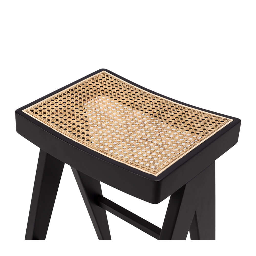 Palma Bar Stool Black/Rattan