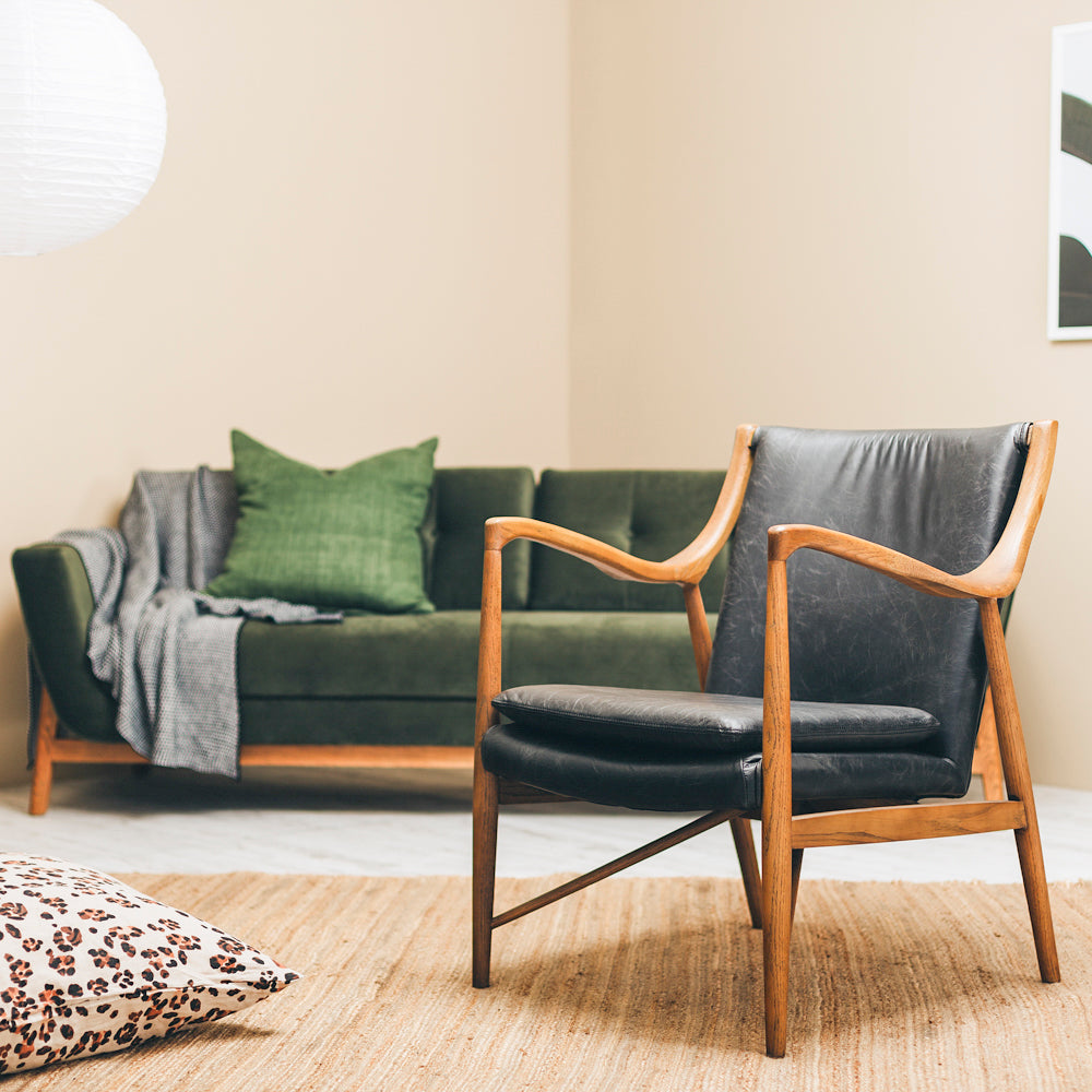Finn Armchair - Black Waxed Leather