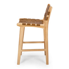 Indo High-back Bar Stool - Saddle Brown