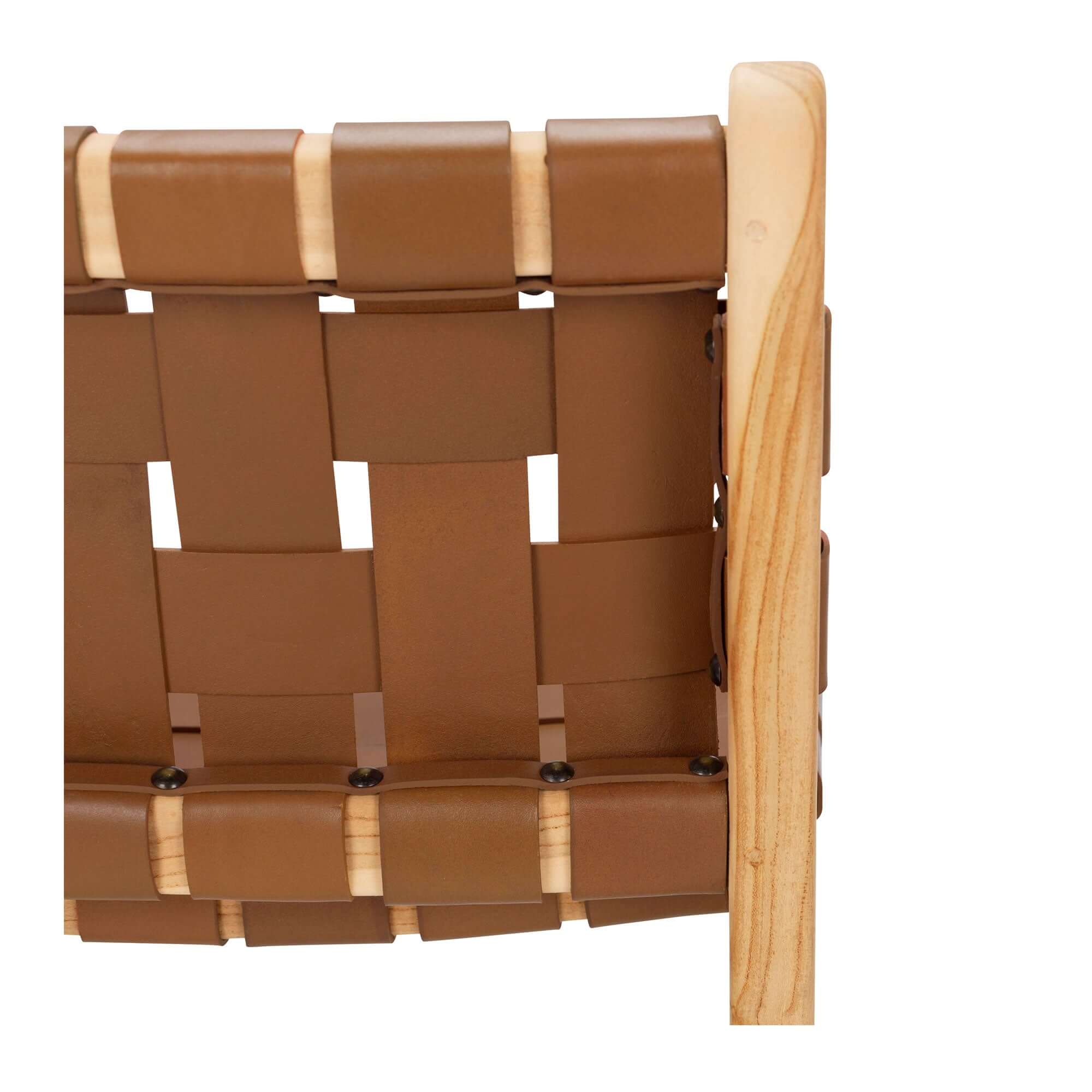 Indo High-back Bar Stool - Saddle Brown