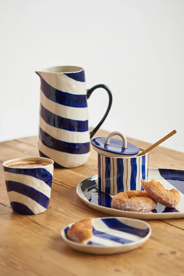 Cabana Stripe Platter Blue