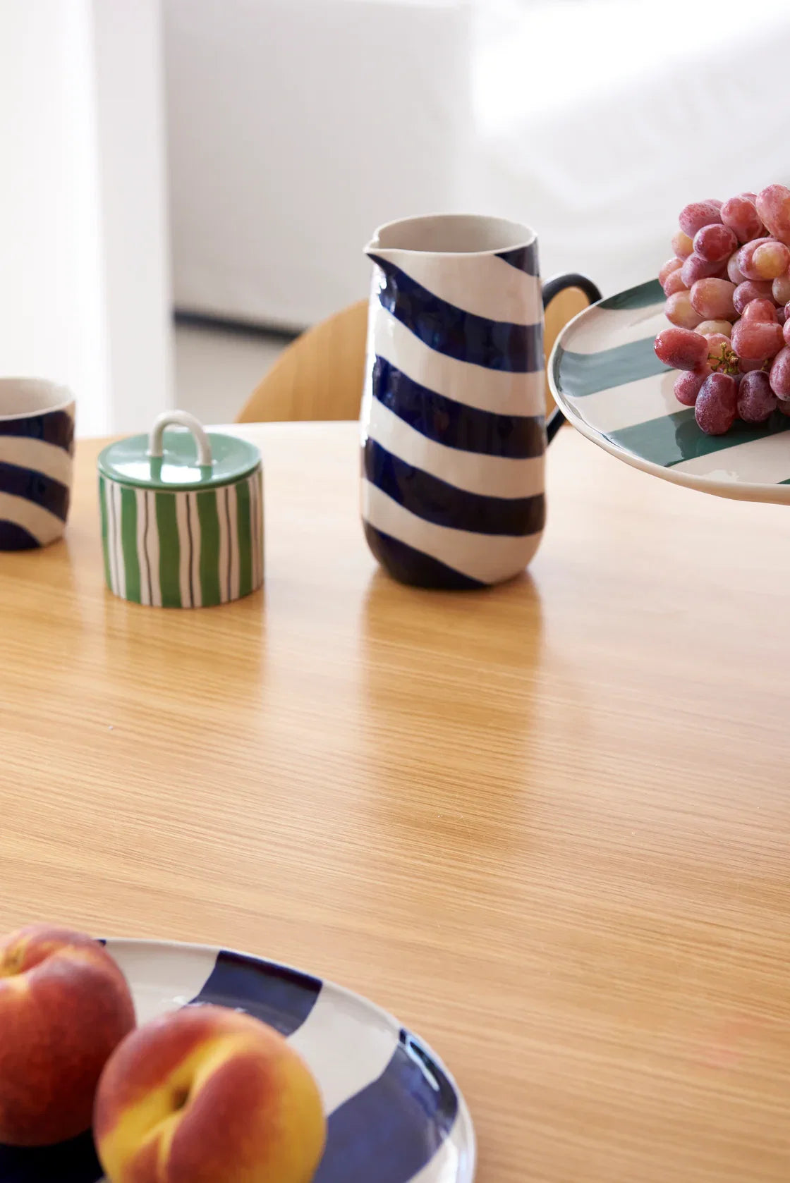 Cabana Stripe Jug Blue