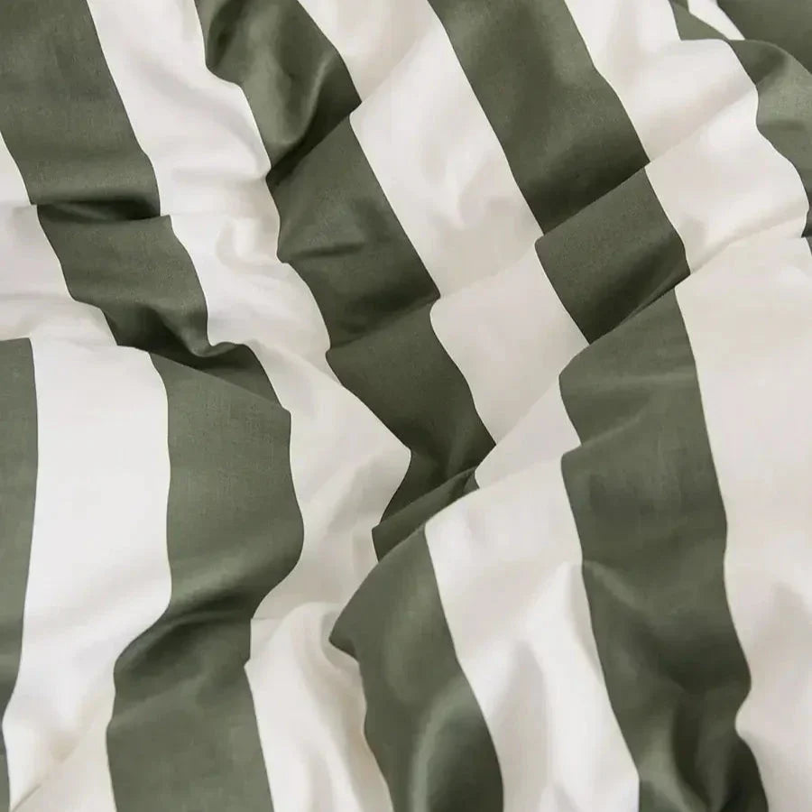 Organic Cotton Duvet - Matcha Stripes