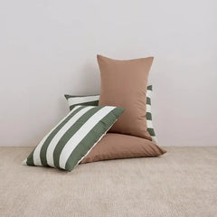 Organic Cotton Pillowcase Pair - Matcha Stripes