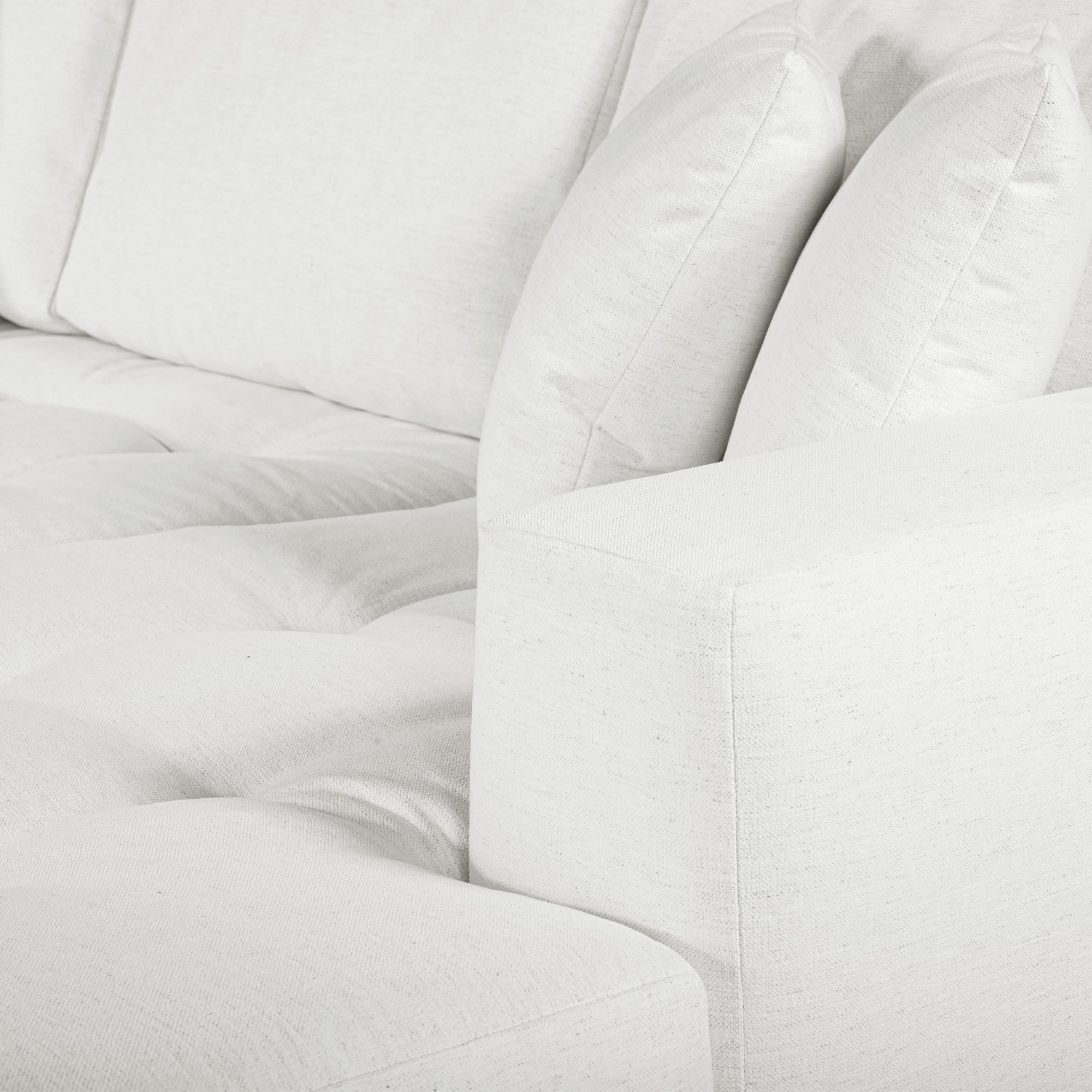 Hugo 3 Seater Chaise - Speckled White