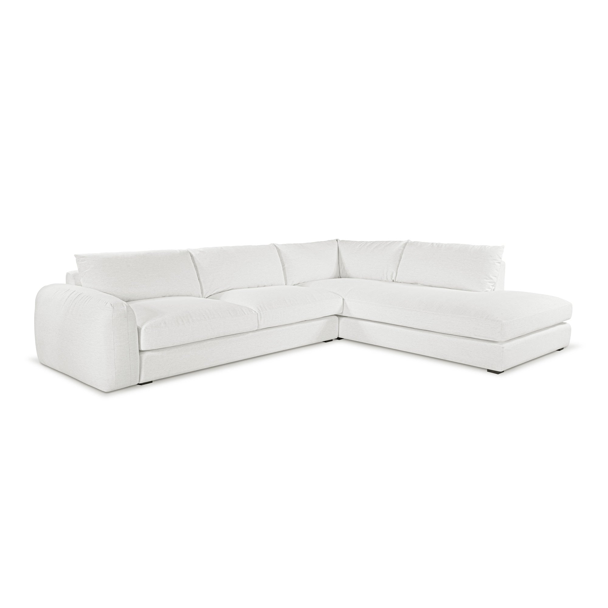 Juno Corner Open-End Sofa - Speckled White RHF