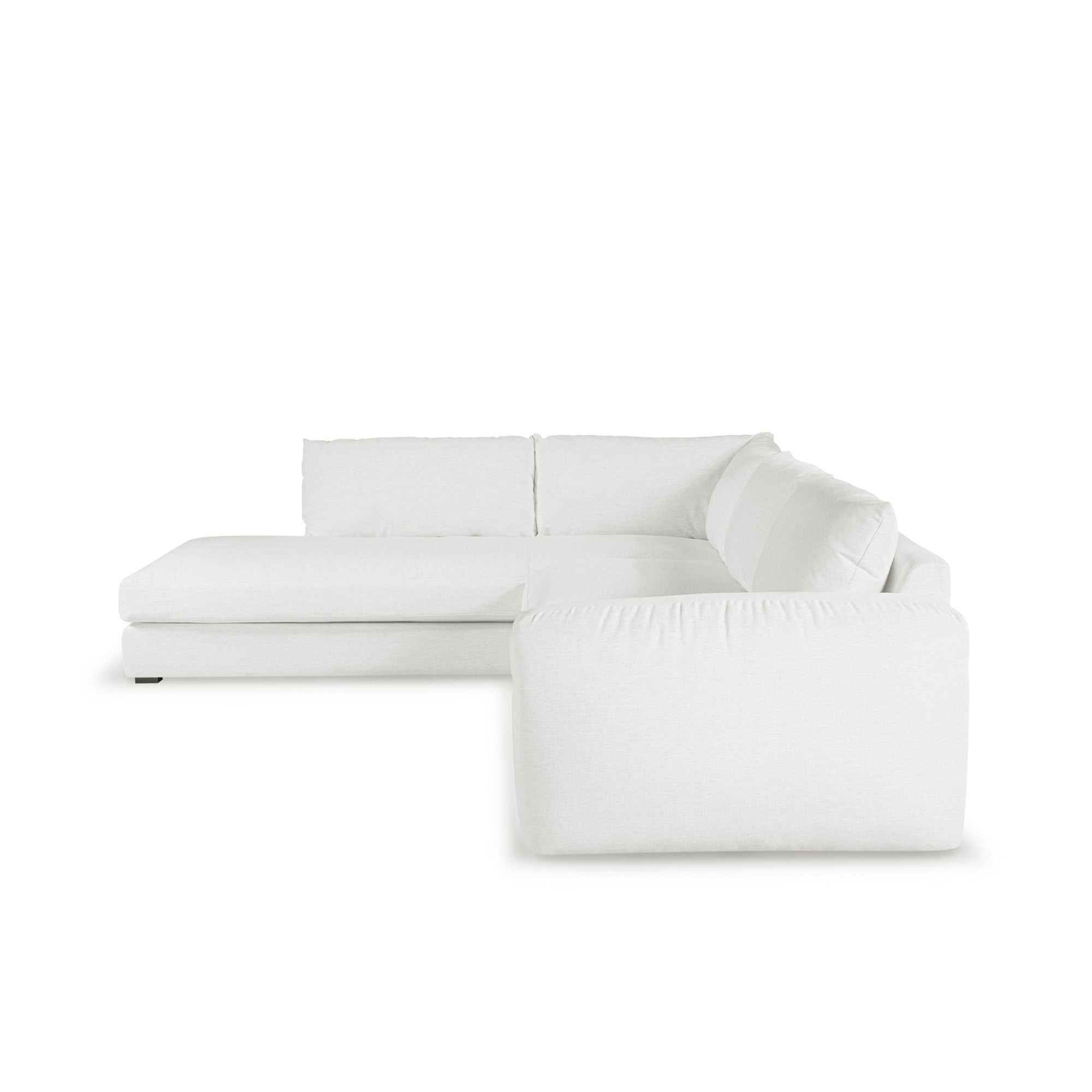 Juno Corner Open-End Sofa - Speckled White RHF