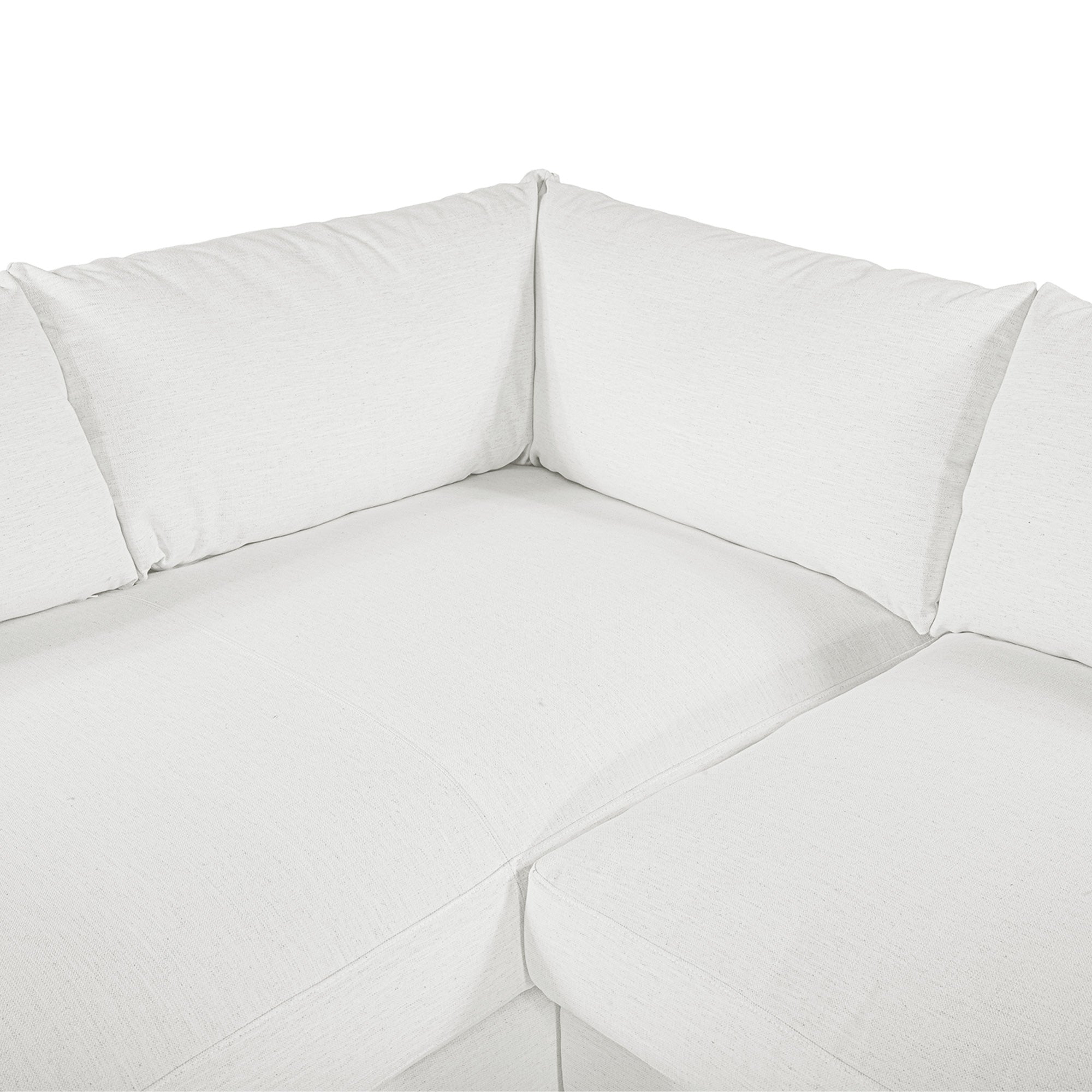 Juno Corner Open-End Sofa - Speckled White LHF