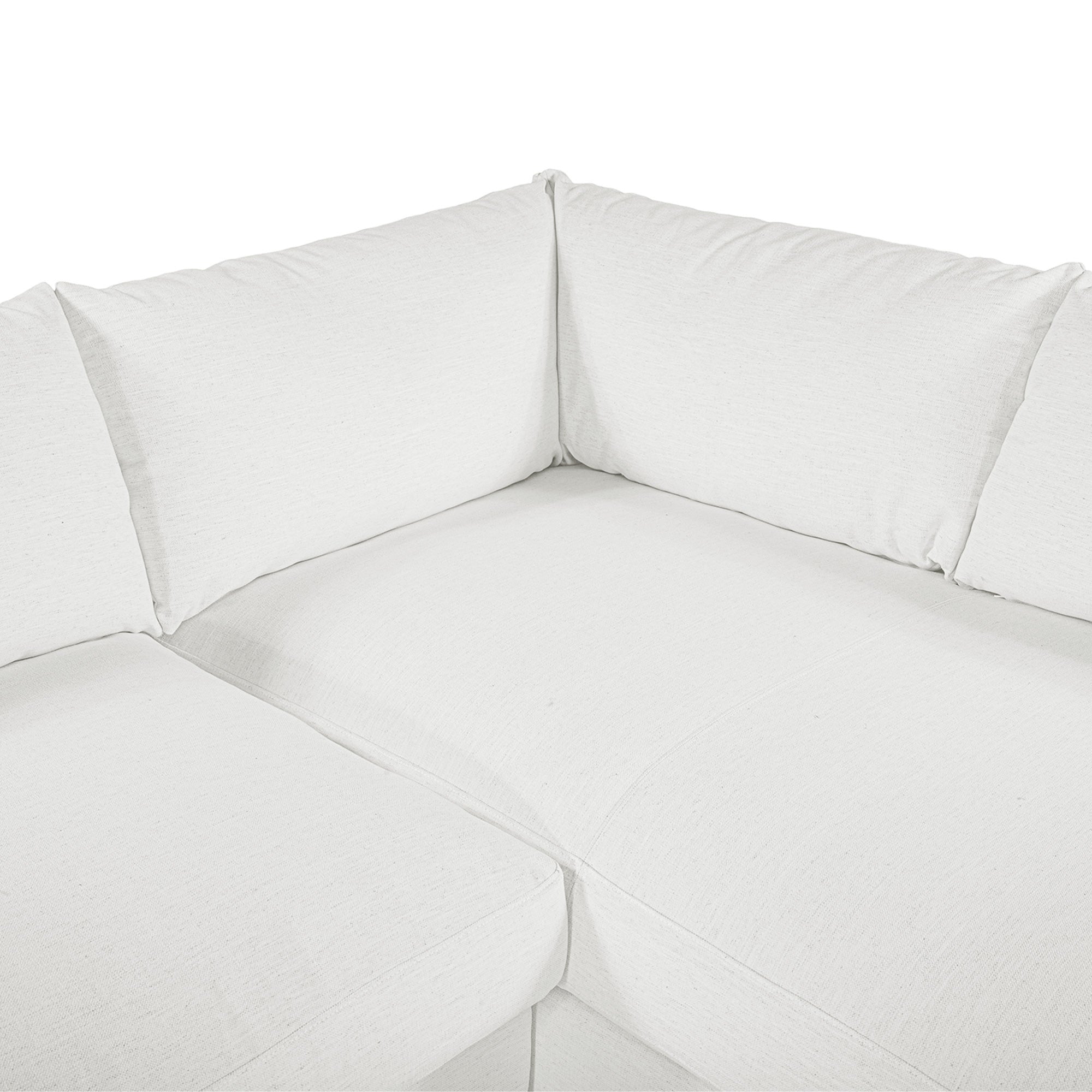 Juno Corner Open-End Sofa - Speckled White RHF