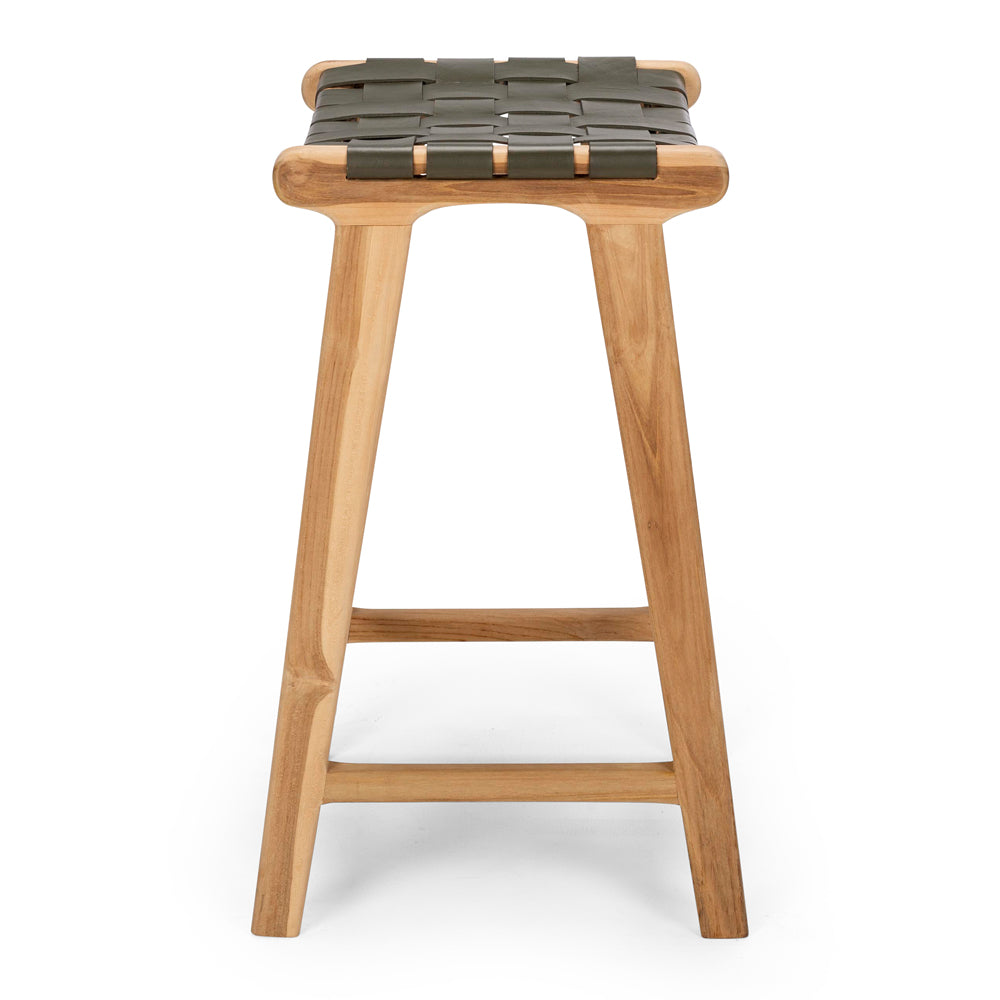 Indo Bar Stool - Olive Green