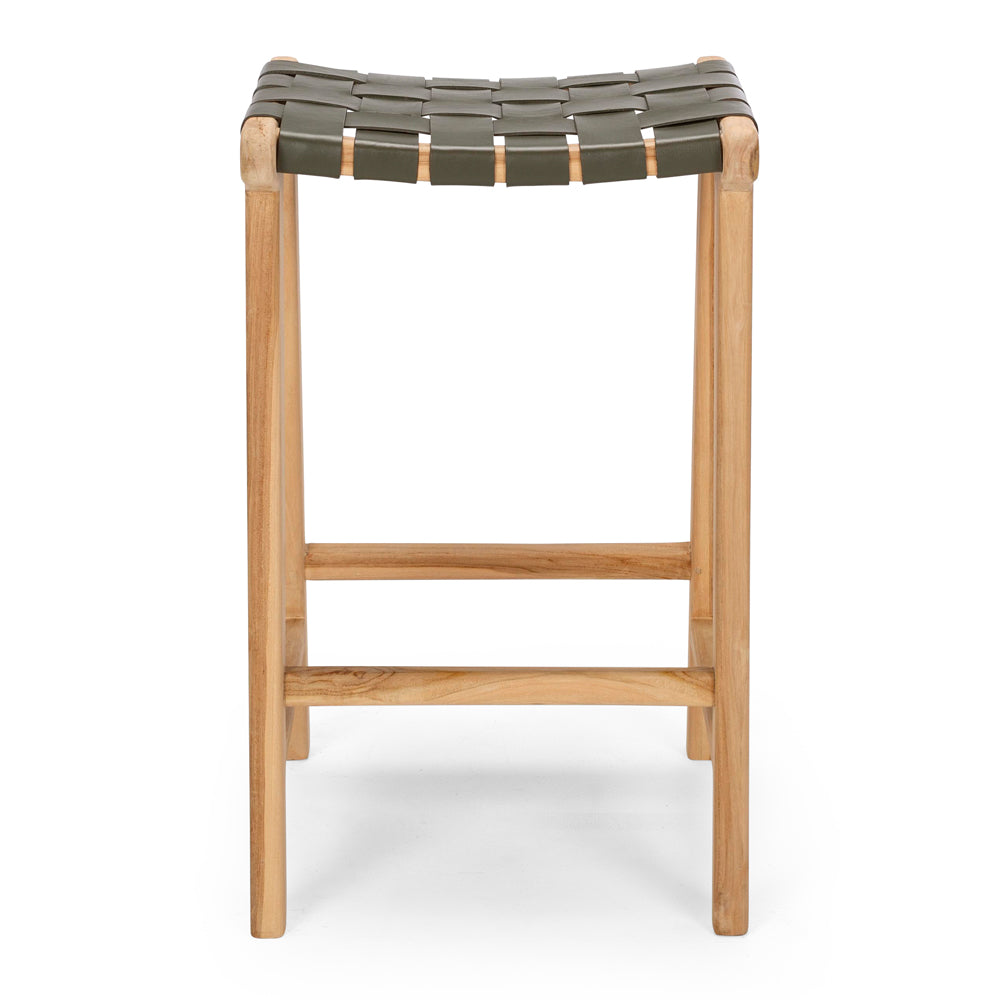 Indo Bar Stool - Olive Green