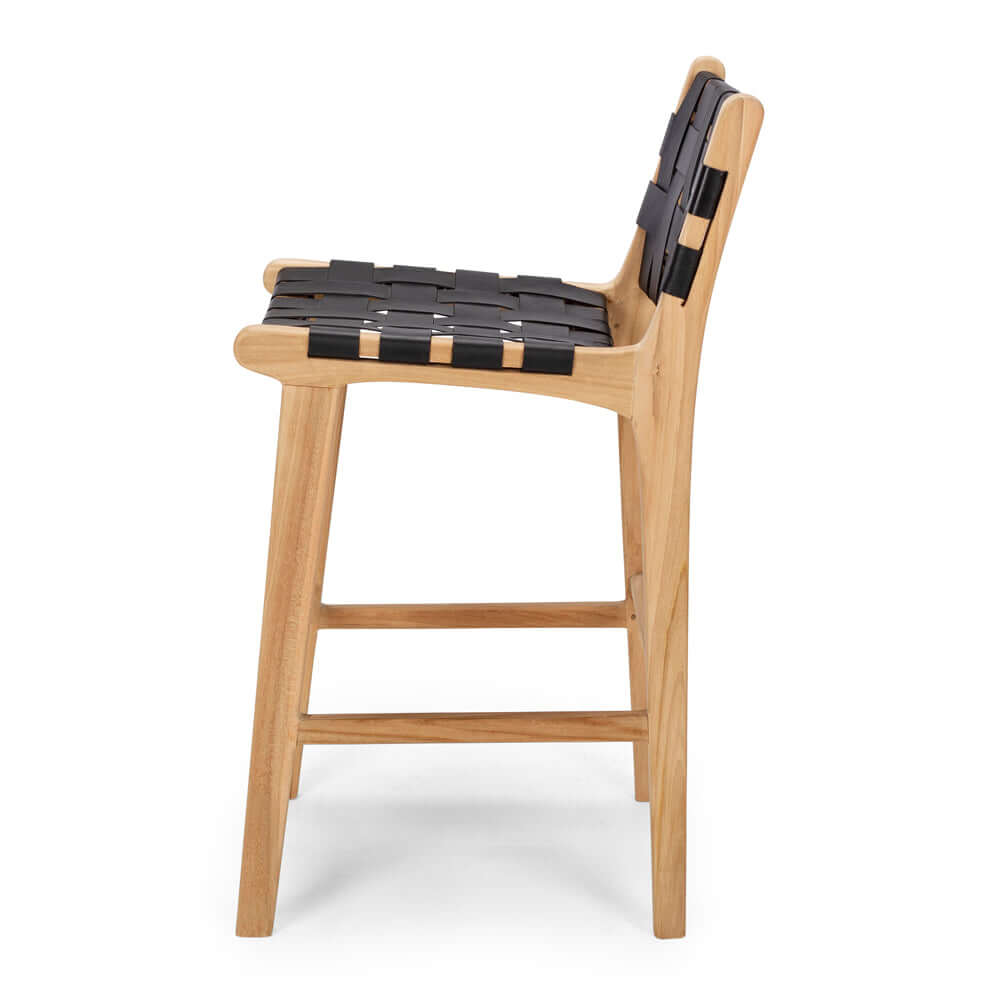 Indo High-back Bar Stool - Black