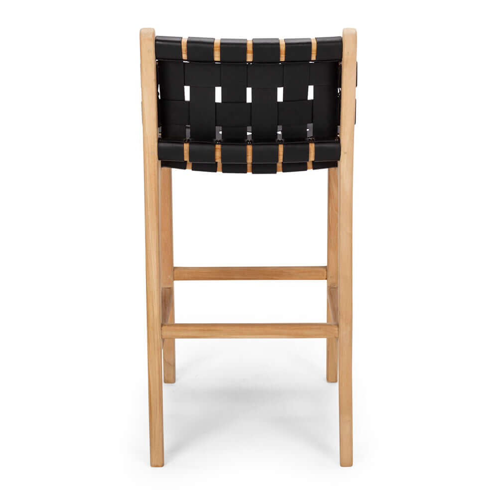 Indo High-back Bar Stool - Black
