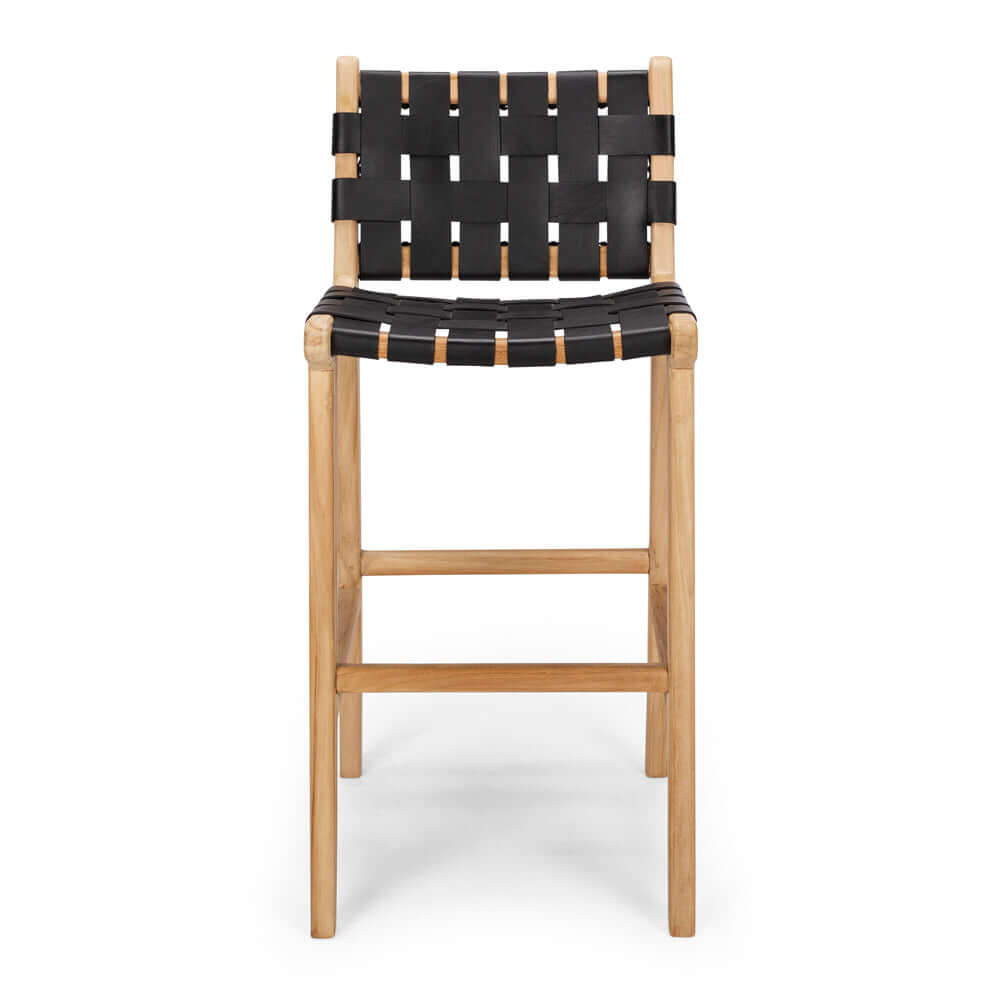 Indo High-back Bar Stool - Black