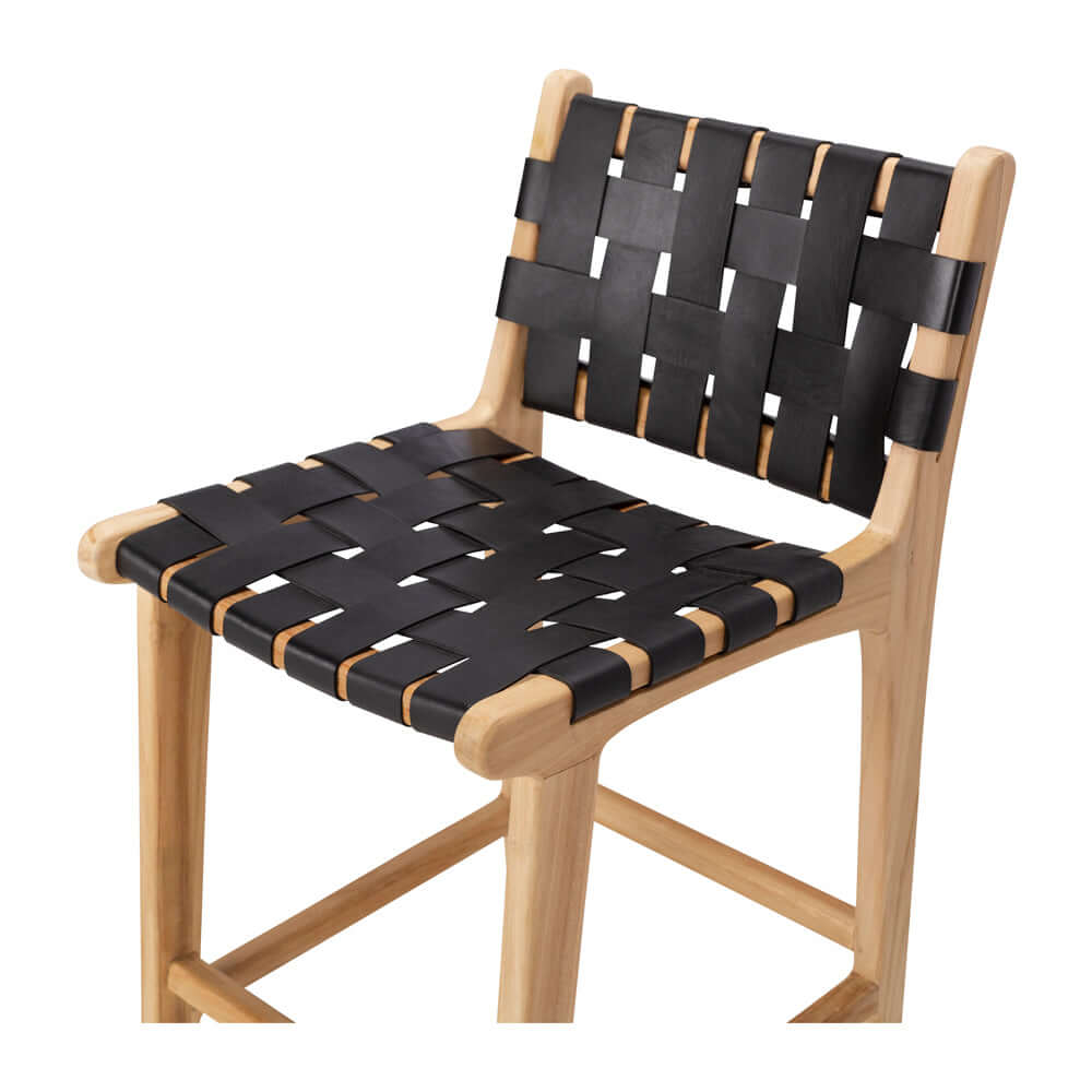 Indo High-back Bar Stool - Black
