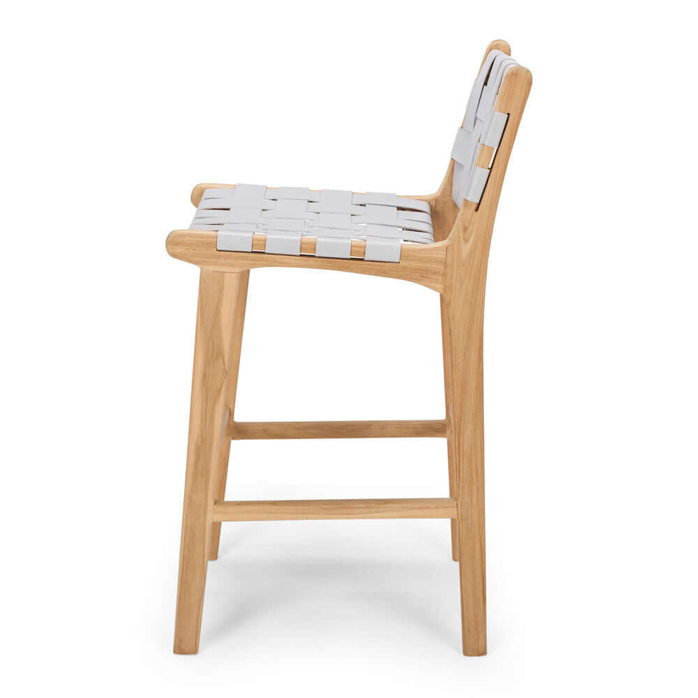Indo High-back Bar Stool - Duck Egg Grey
