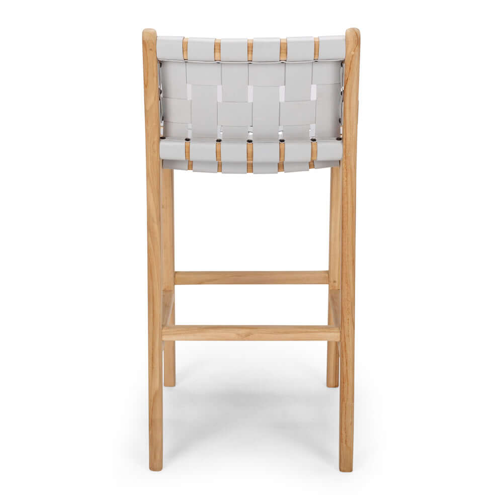 Indo High-back Bar Stool - Duck Egg Grey