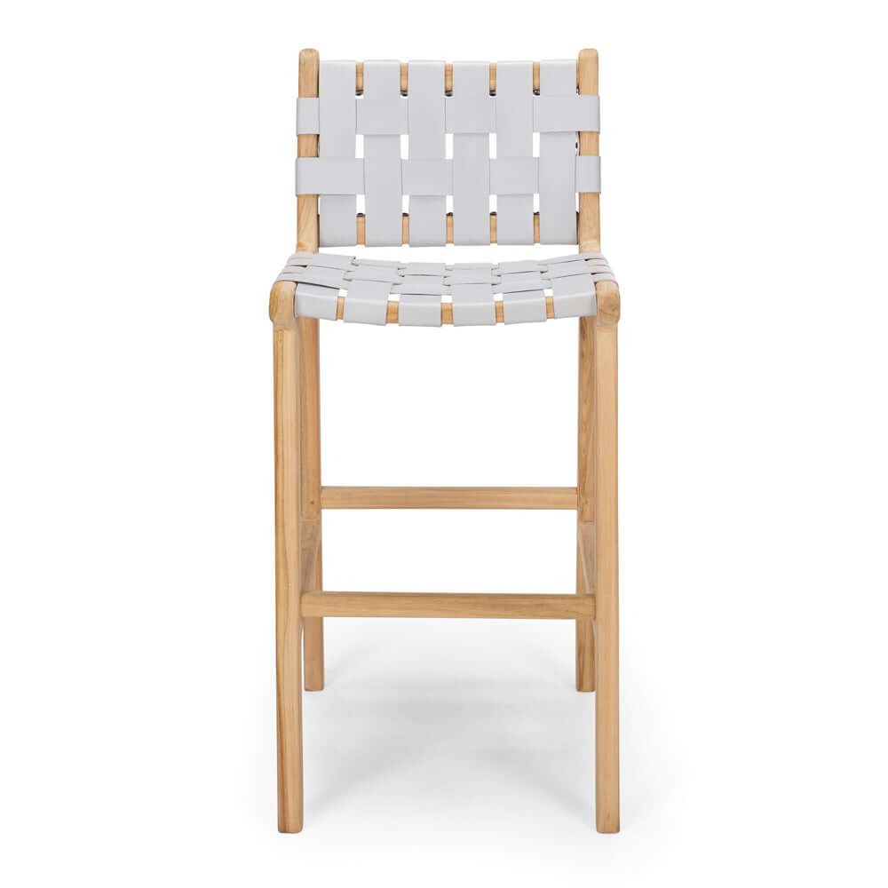 Indo High-back Bar Stool - Duck Egg Grey