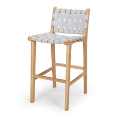 Indo High-back Bar Stool - Duck Egg Grey