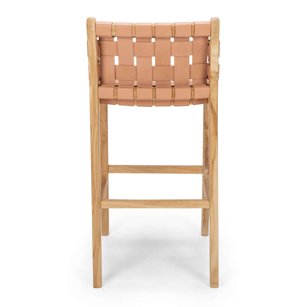 Indo High-back Bar Stool - Plush Pink