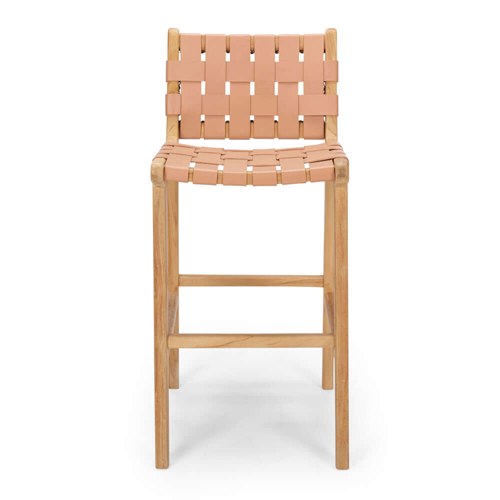 Indo High-back Bar Stool - Plush Pink