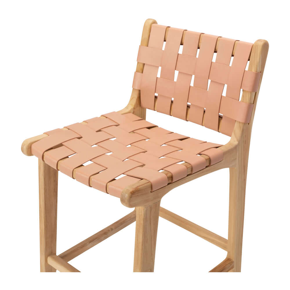 Indo High-back Bar Stool - Plush Pink