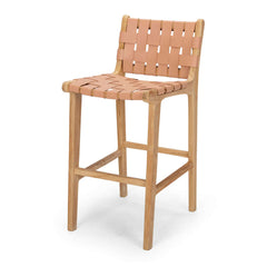Indo High-back Bar Stool - Plush Pink