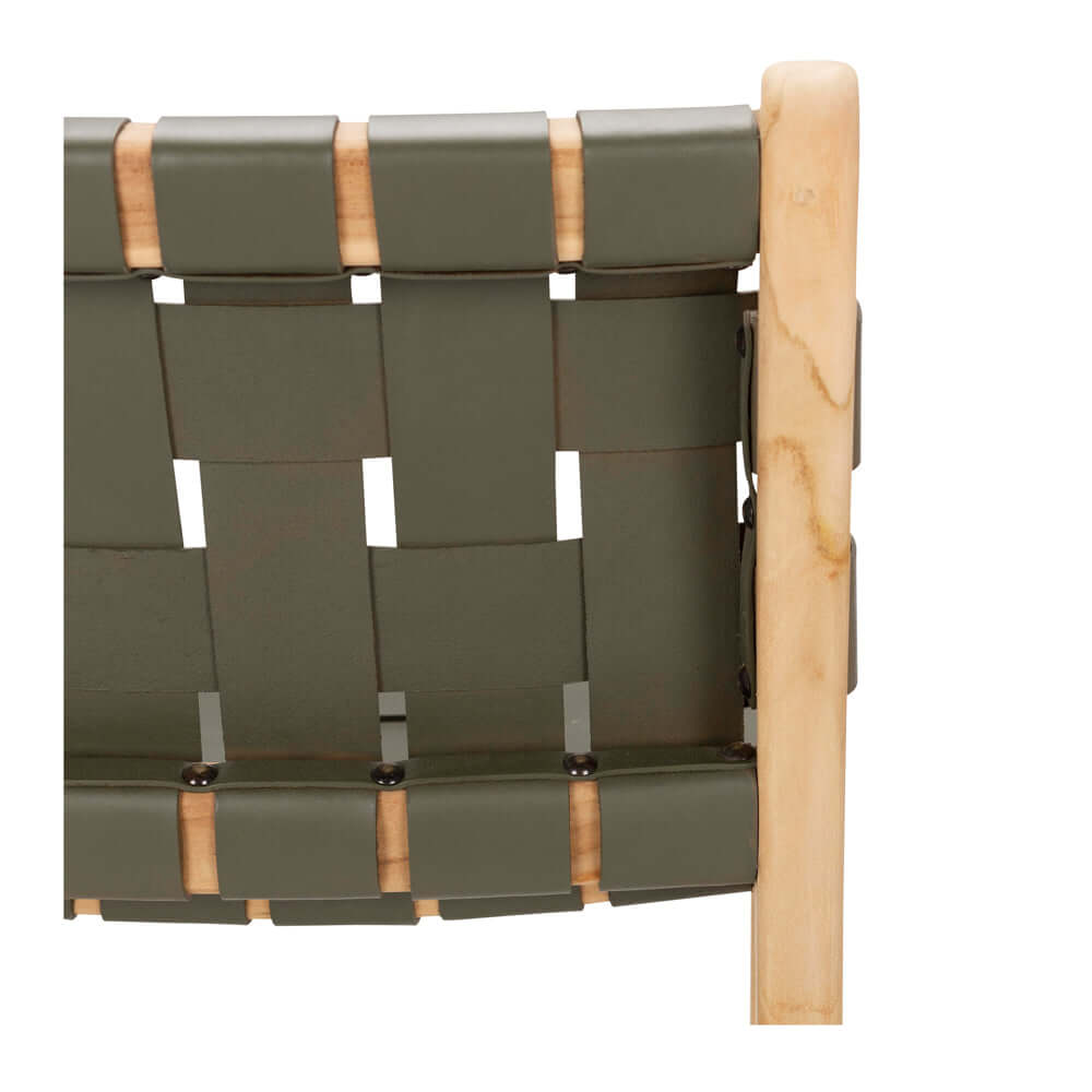 Indo High-back Bar Stool - Olive Green