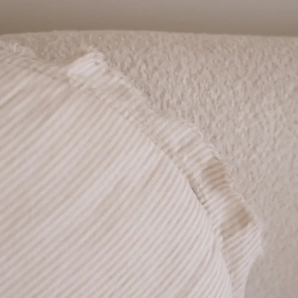 Flax Linen Round Feather Filled Cushion - Sand