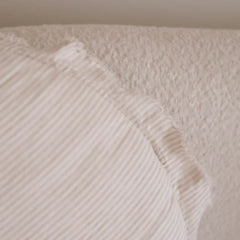 Flax Linen Round Feather Filled Cushion - Sand