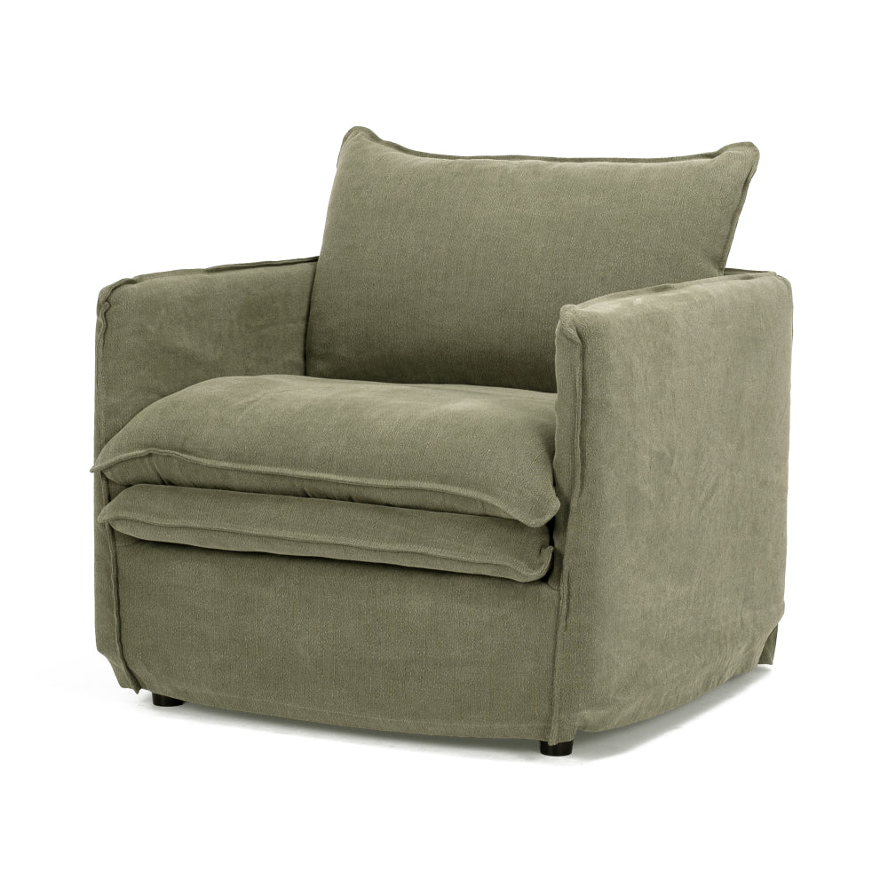 Hamilton Slipcover Armchair - Khaki