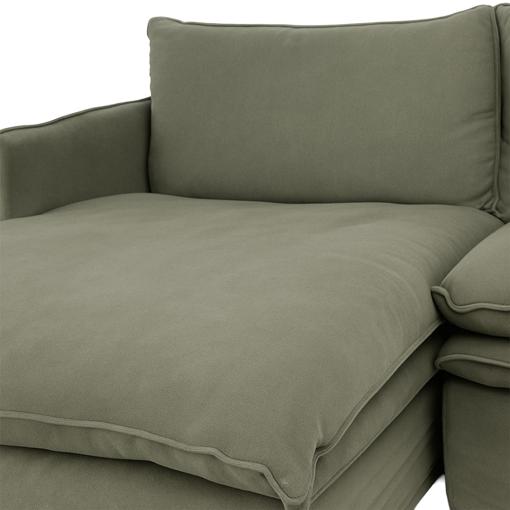 Hamilton 3 Seater Chaise Slipcover Sofa - Khaki (LHF)