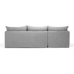 Hamilton 3 Seater Chaise Slipcover Sofa - Cement (LHF)