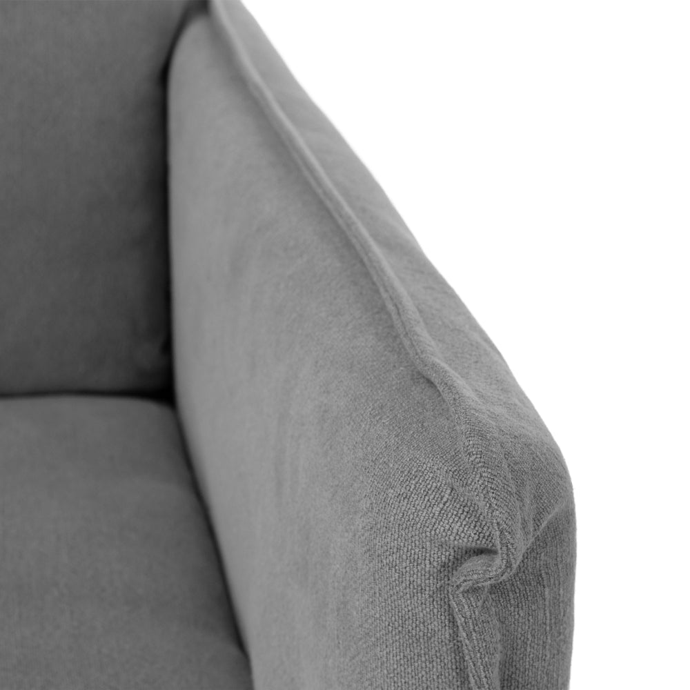 Hamilton 3 Seater Chaise Slipcover Sofa - Cement (LHF)
